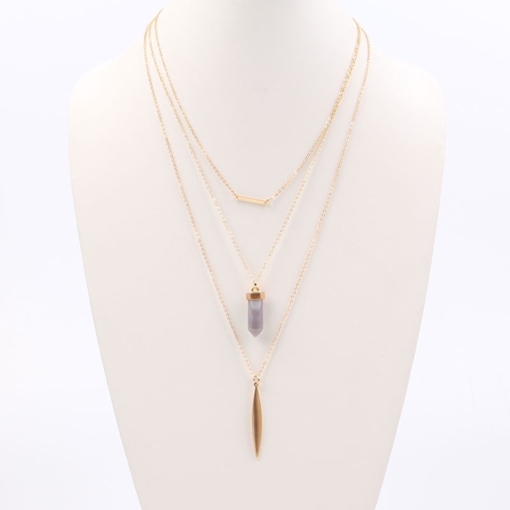3-Layer Natural Stone Necklace